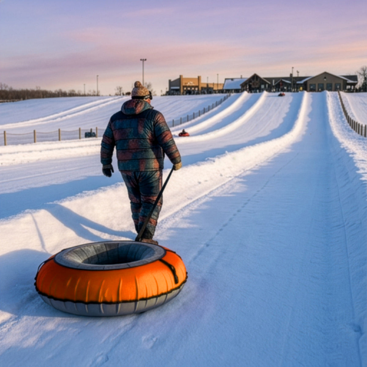 Ultimate Deluxe Towable Snow Tube Sled with Heavy Duty Cover