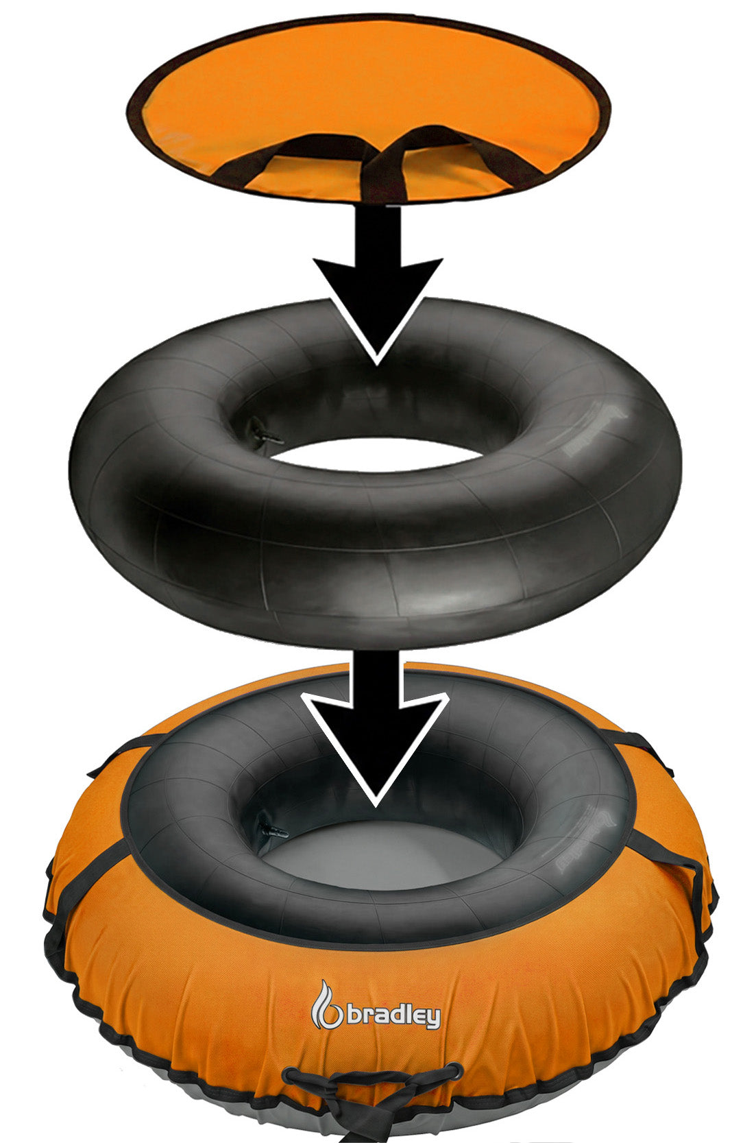 Bradley Flexible Snow Saucer - Lightweight Padded Insert Cushion for Bradley Snow Tubes, Winter Sled, 24" or 36" Size, RapidGlide Technology for Smooth Ride