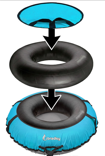 Bradley Flexible Snow Saucer - Lightweight Padded Insert Cushion for Bradley Snow Tubes, Winter Sled, 24" or 36" Size, RapidGlide Technology for Smooth Ride