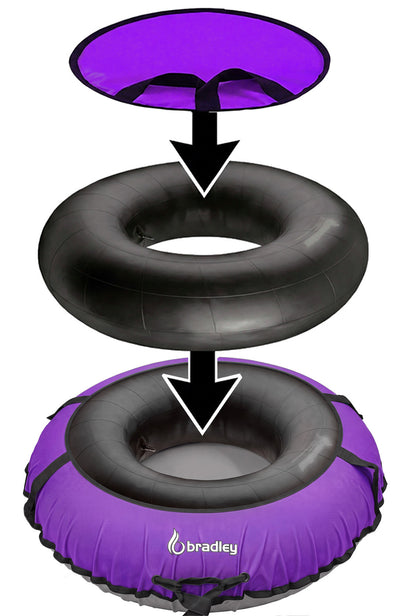 Bradley Flexible Snow Saucer - Lightweight Padded Insert Cushion for Bradley Snow Tubes, Winter Sled, 24" or 36" Size, RapidGlide Technology for Smooth Ride