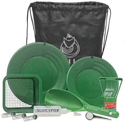 Sluice Fox 10-Piece Gold Panning Kit with Bag