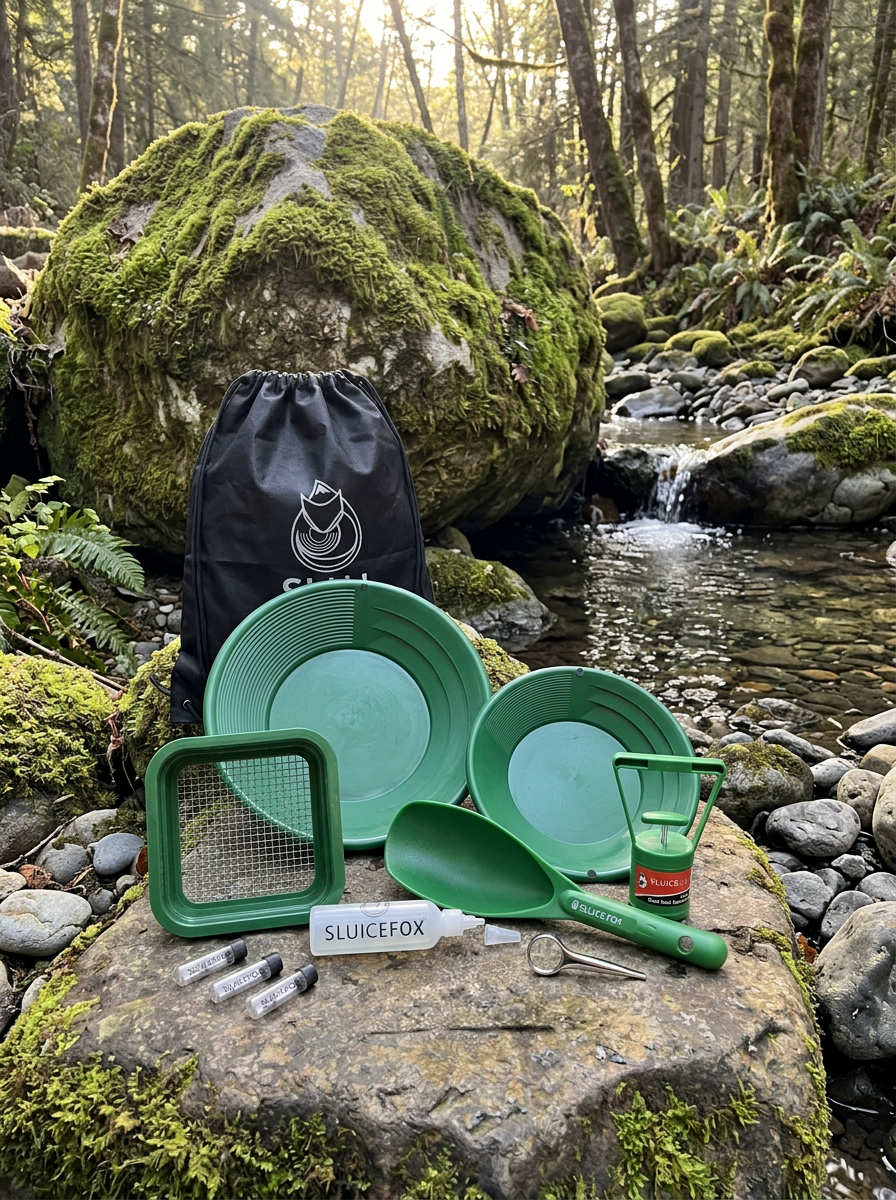Sluice Fox 10-Piece Gold Panning Kit with Bag
