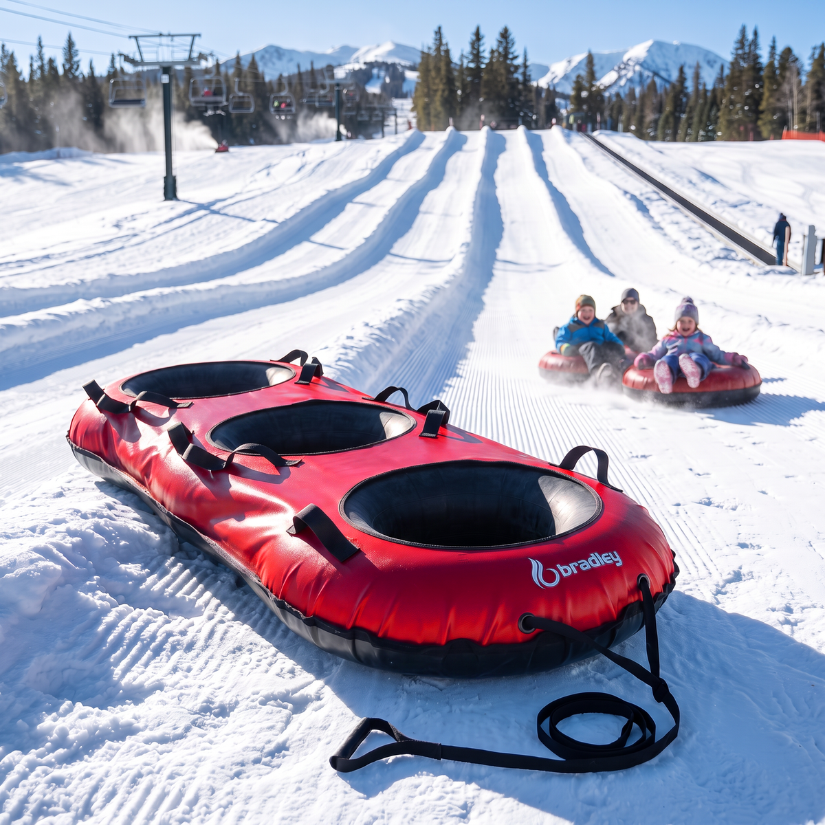 Ultimate Towable Snow Tube Sled with Heavy Duty Cover