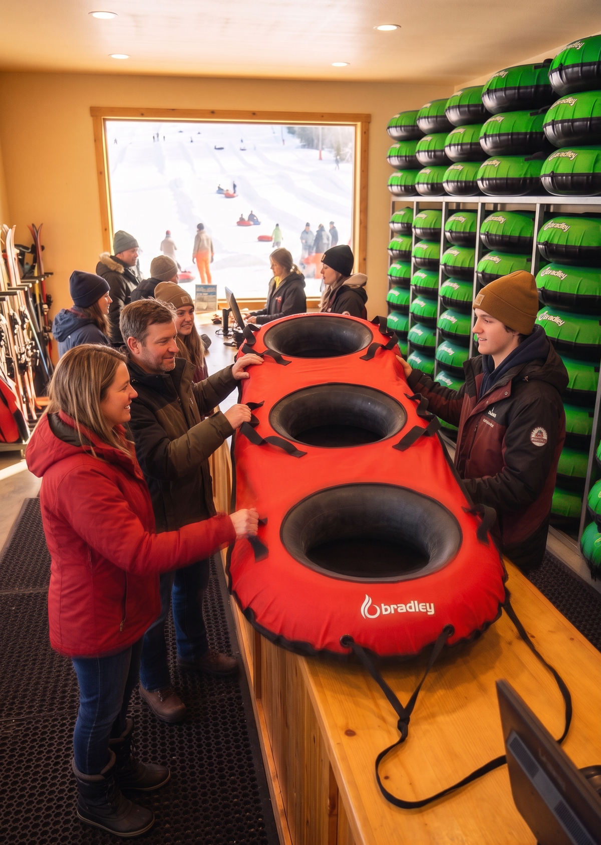 Ultimate Towable Snow Tube Sled with Heavy Duty Cover