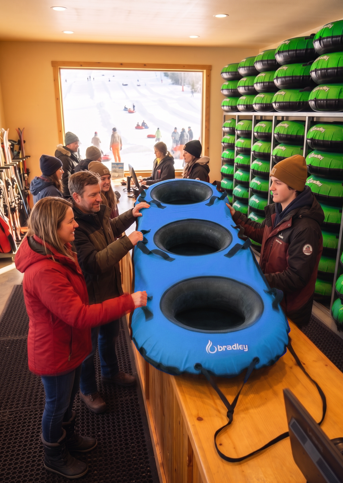 Ultimate Towable Snow Tube Sled with Heavy Duty Cover