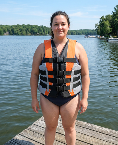 High-Performance Hardcore Adult Life Vest | USCG Approved Safety Flotation Device for Water Sports, Boating, and Outdoor Adventures | Fully Enclosed and Designed for Max Visibility