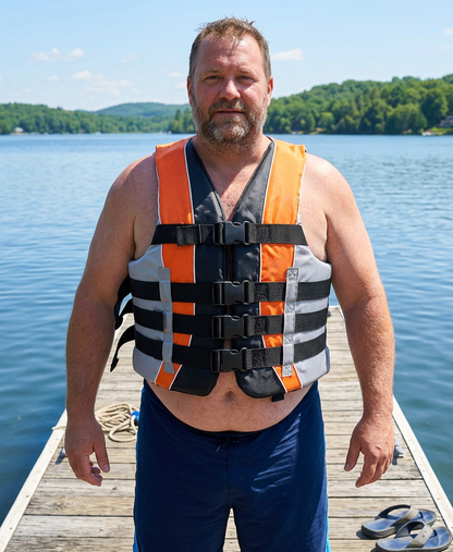 High-Performance Hardcore Adult Life Vest | USCG Approved Safety Flotation Device for Water Sports, Boating, and Outdoor Adventures | Fully Enclosed and Designed for Max Visibility