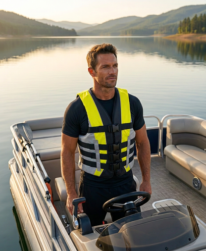 High-Performance Hardcore Adult Life Vest | USCG Approved Safety Flotation Device for Water Sports, Boating, and Outdoor Adventures | Fully Enclosed and Designed for Max Visibility