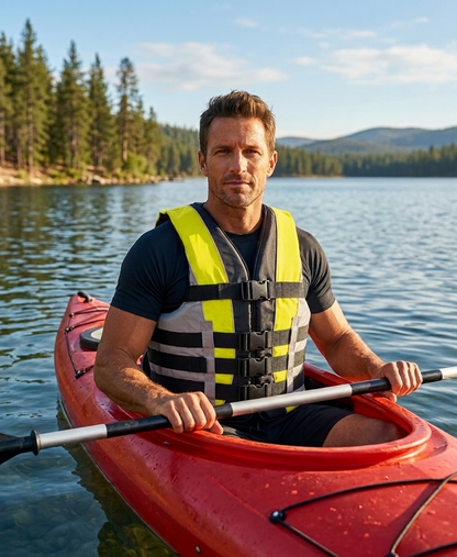 High-Performance Hardcore Adult Life Vest | USCG Approved Safety Flotation Device for Water Sports, Boating, and Outdoor Adventures | Fully Enclosed and Designed for Max Visibility