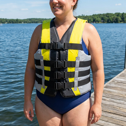 High-Performance Hardcore Adult Life Vest | USCG Approved Safety Flotation Device for Water Sports, Boating, and Outdoor Adventures | Fully Enclosed and Designed for Max Visibility