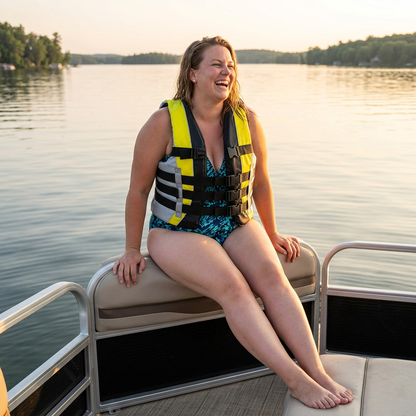 High-Performance Hardcore Adult Life Vest | USCG Approved Safety Flotation Device for Water Sports, Boating, and Outdoor Adventures | Fully Enclosed and Designed for Max Visibility