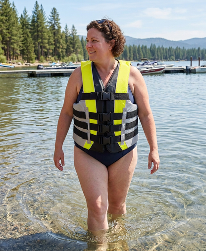 High-Performance Hardcore Adult Life Vest | USCG Approved Safety Flotation Device for Water Sports, Boating, and Outdoor Adventures | Fully Enclosed and Designed for Max Visibility