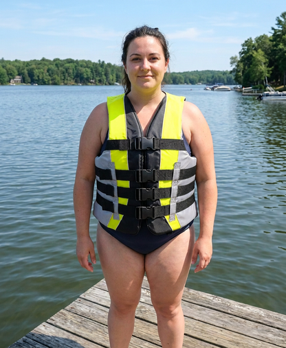 High-Performance Hardcore Adult Life Vest | USCG Approved Safety Flotation Device for Water Sports, Boating, and Outdoor Adventures | Fully Enclosed and Designed for Max Visibility