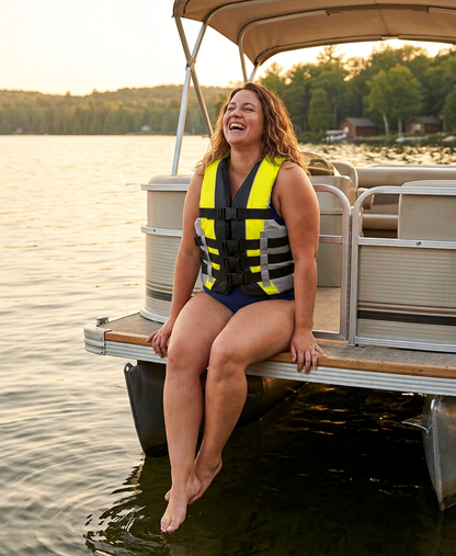 High-Performance Hardcore Adult Life Vest | USCG Approved Safety Flotation Device for Water Sports, Boating, and Outdoor Adventures | Fully Enclosed and Designed for Max Visibility