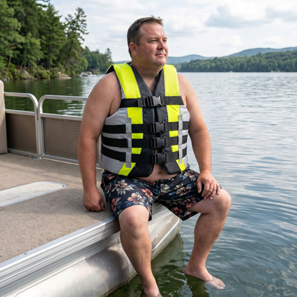 High-Performance Hardcore Adult Life Vest | USCG Approved Safety Flotation Device for Water Sports, Boating, and Outdoor Adventures | Fully Enclosed and Designed for Max Visibility