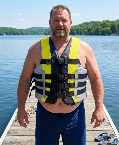 High-Performance Hardcore Adult Life Vest | USCG Approved Safety Flotation Device for Water Sports, Boating, and Outdoor Adventures | Fully Enclosed and Designed for Max Visibility