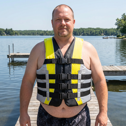 High-Performance Hardcore Adult Life Vest | USCG Approved Safety Flotation Device for Water Sports, Boating, and Outdoor Adventures | Fully Enclosed and Designed for Max Visibility