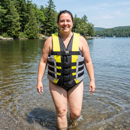 High-Performance Hardcore Adult Life Vest | USCG Approved Safety Flotation Device for Water Sports, Boating, and Outdoor Adventures | Fully Enclosed and Designed for Max Visibility