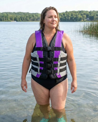 High-Performance Hardcore Adult Life Vest | USCG Approved Safety Flotation Device for Water Sports, Boating, and Outdoor Adventures | Fully Enclosed and Designed for Max Visibility