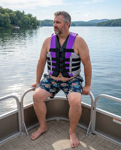 High-Performance Hardcore Adult Life Vest | USCG Approved Safety Flotation Device for Water Sports, Boating, and Outdoor Adventures | Fully Enclosed and Designed for Max Visibility