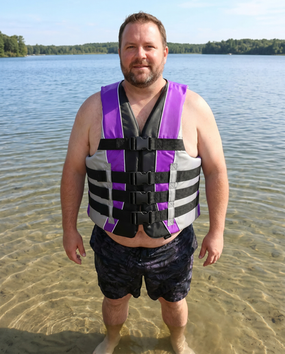 High-Performance Hardcore Adult Life Vest | USCG Approved Safety Flotation Device for Water Sports, Boating, and Outdoor Adventures | Fully Enclosed and Designed for Max Visibility