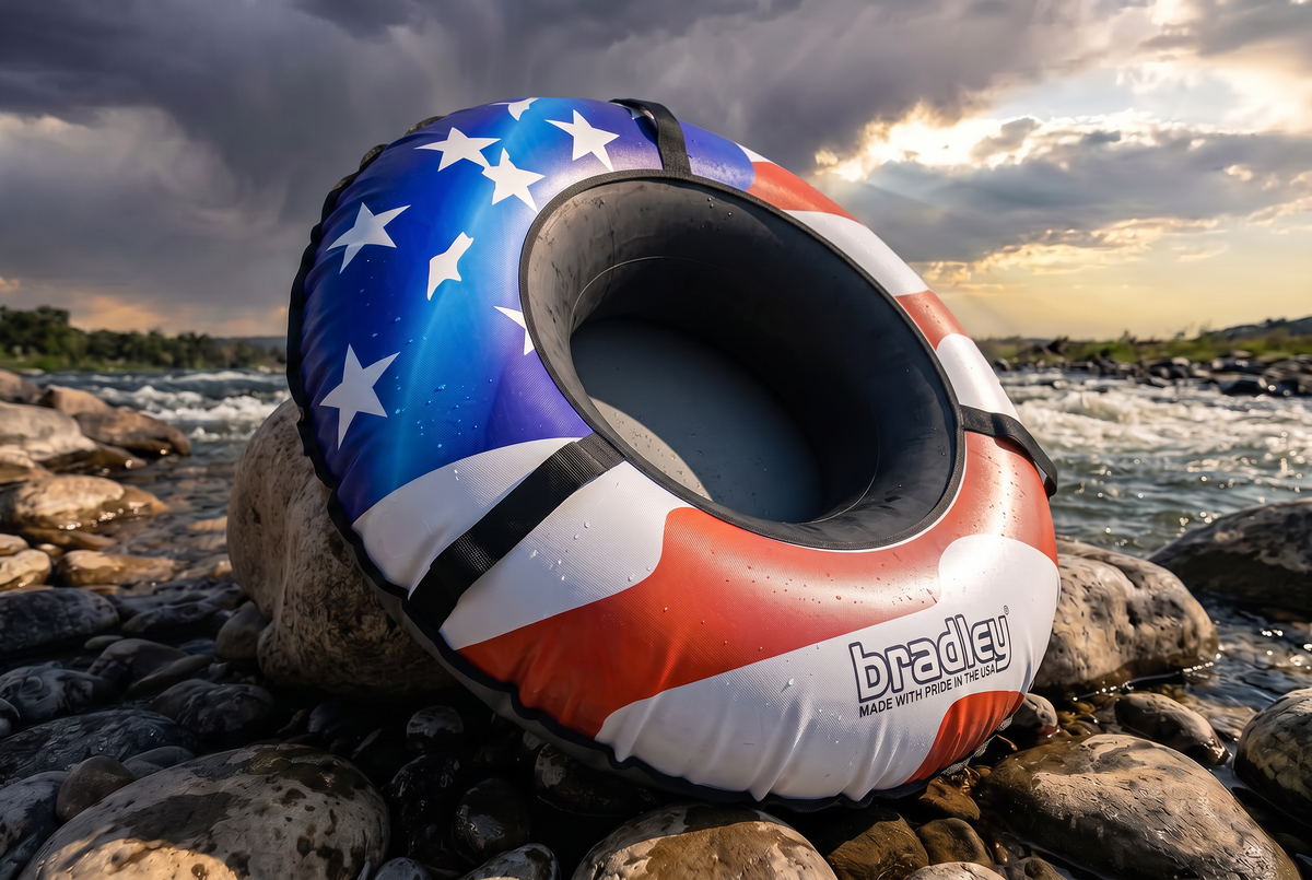 Pack of three Bradley heavy duty tubes for floating the river; Whitewater water tube; Rubber inner tube with cover for river floating; Linking tubes for floating the river; river raft tube