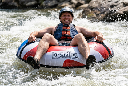 Pack of four Bradley heavy duty tubes for floating the river; Whitewater water tube; Rubber inner tube with cover for river floating; Linking tubes for floating the river; river raft tube