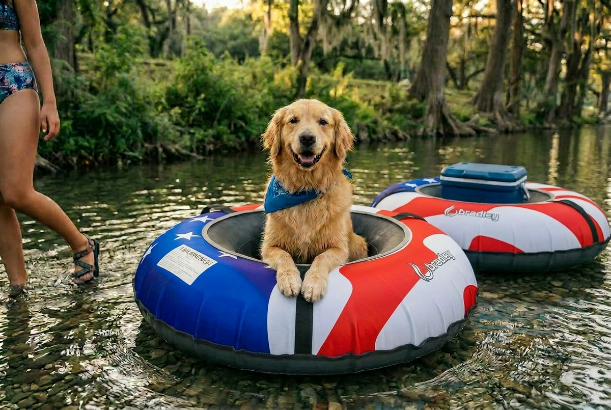 Pack of three Bradley heavy duty tubes for floating the river; Whitewater water tube; Rubber inner tube with cover for river floating; Linking tubes for floating the river; river raft tube