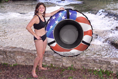 Pack of four Bradley heavy duty tubes for floating the river; Whitewater water tube; Rubber inner tube with cover for river floating; Linking tubes for floating the river; river raft tube