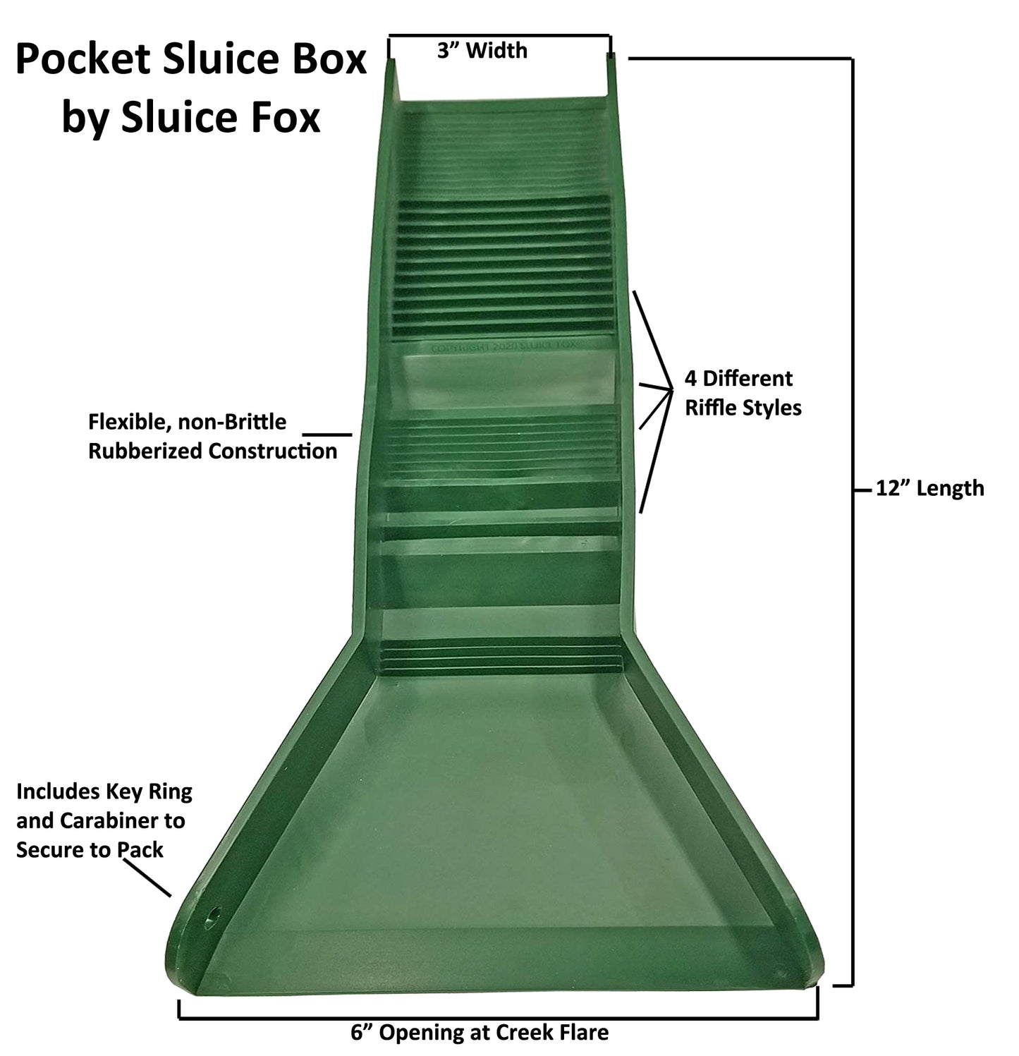 Sluice Fox 12" Pocket Sluice Box – Portable Metal Sluice Kit