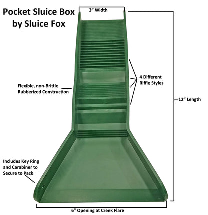 Sluice Fox 12" Pocket Sluice Box – Portable Metal Sluice Kit