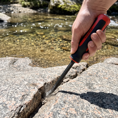 Sluice Fox Prospecting Tool Crevice Scraper Digging pry bar for Gold panning kit; Four-Sided Steel Gold Mining Tool with Flat Scraper tip
