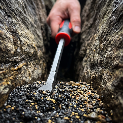 Sluice Fox Prospecting Tool Crevice Scraper Digging pry bar for Gold panning kit; Four-Sided Steel Gold Mining Tool with Flat Scraper tip