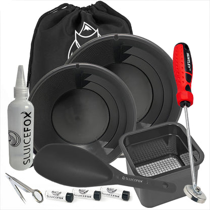 Sluice Fox 10-Piece Gold Panning Kit with Bag