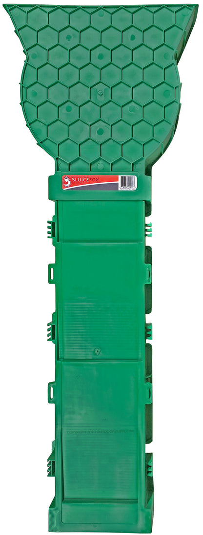 Sluice Fox Portable Expandable Sluice Box for Gold Mining and Prospecting; Includes miner's moss, Hungarian style riffles, and deep V riffles.  Essential tool for gold panning kits