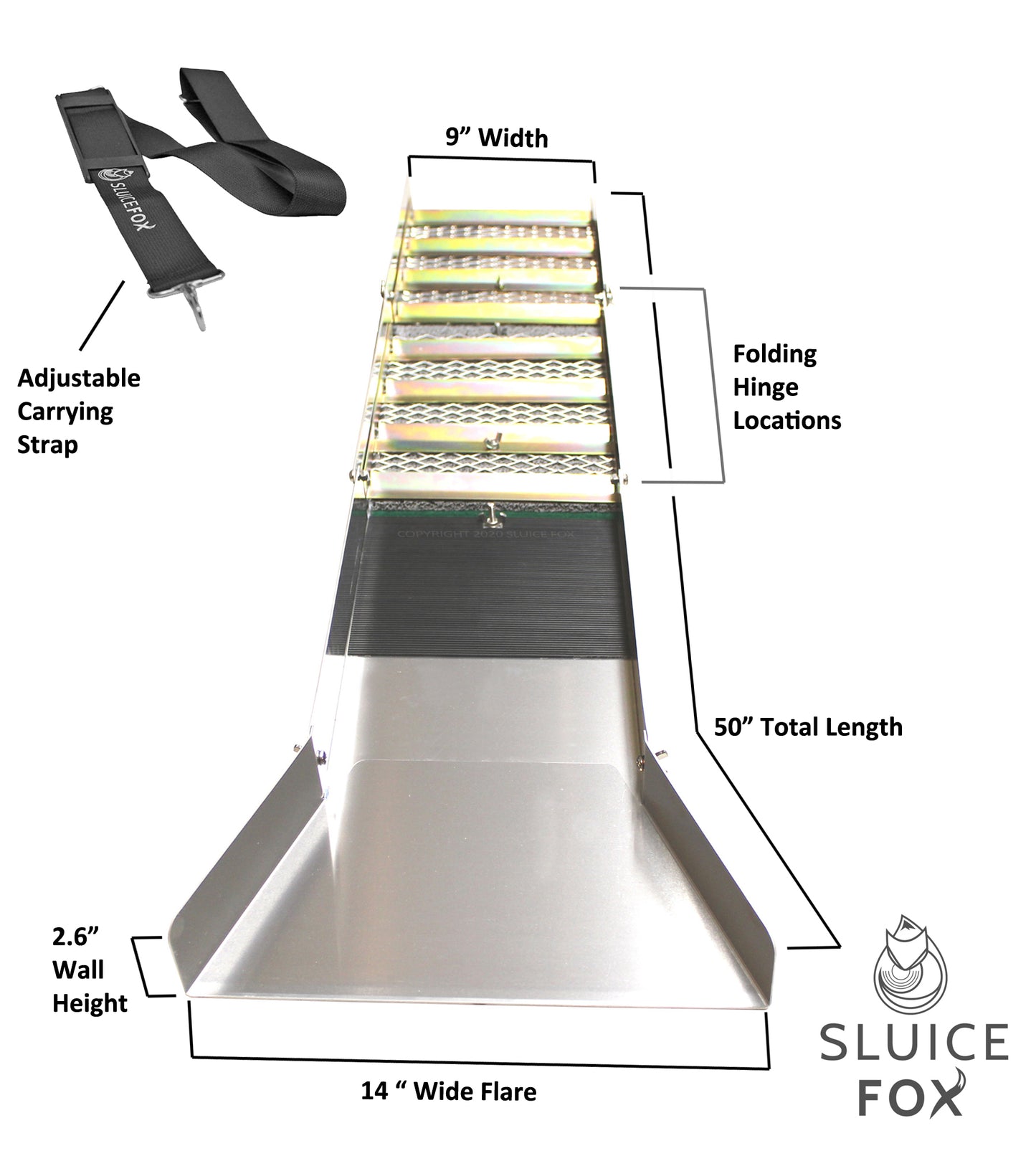 Sluice Fox 50" Folding Aluminum Sluice Box