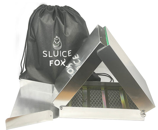 Sluice box for Gold Mining; 50 inch gold prospecting sluice; Folding Aluminum Sluice Box with miners moss; large gold box for gold mining and gold panning kit