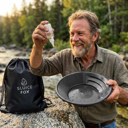Sluice Fox 3-Piece Gold Panning Kit with Snifter Bottle