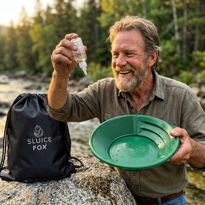 Sluice Fox 3-Piece Gold Panning Kit with Snifter Bottle