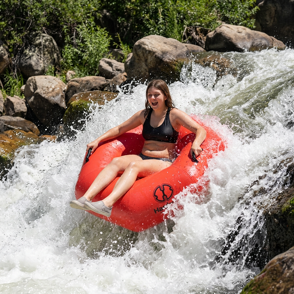 Hardcore River Tube with Durable Triple-Layer PVC, Ergonomic Seven-Sided Design, Intuitive Handles, and C7 Valve Inflation – Ideal for Tubing Adventures