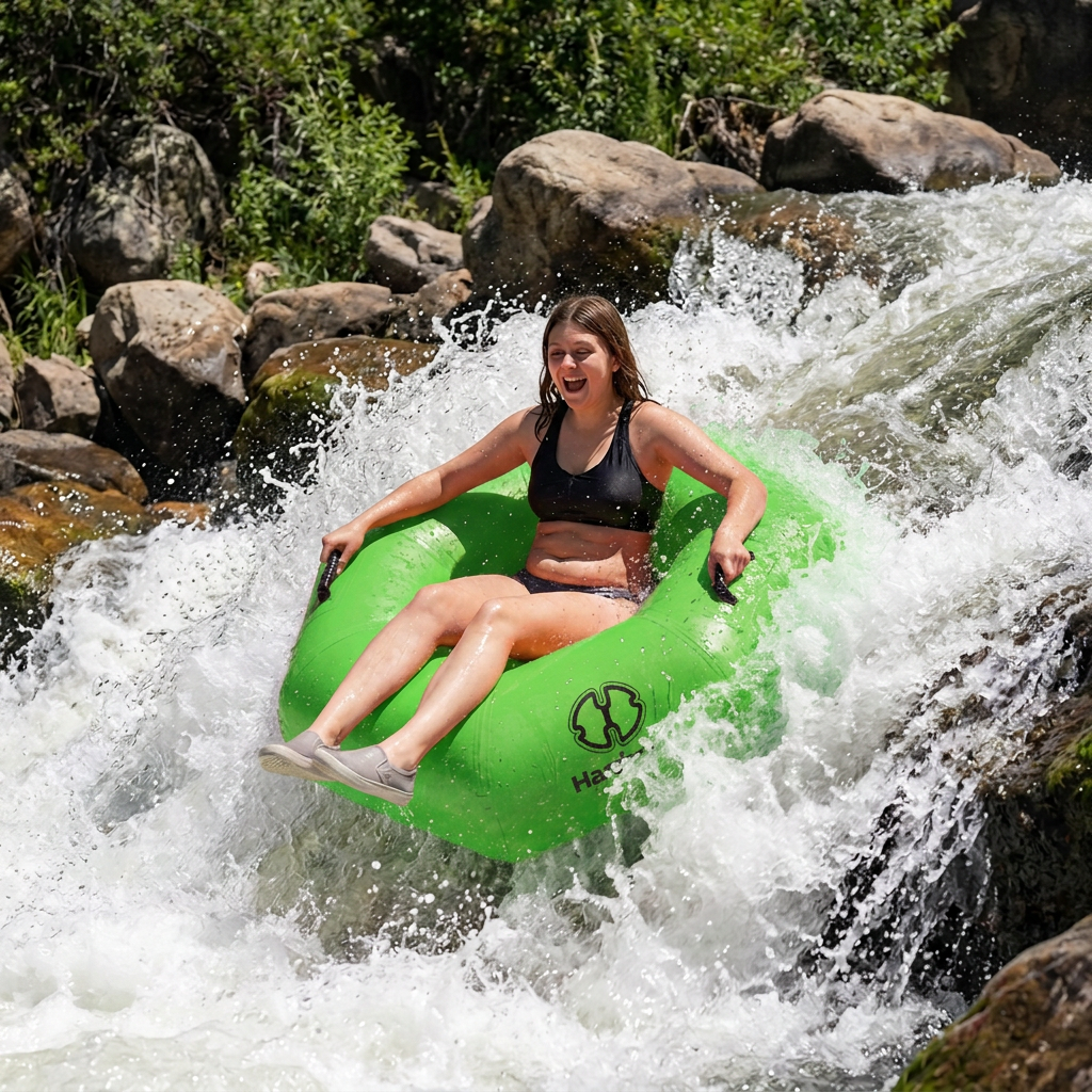 Hardcore River Tube with Durable Triple-Layer PVC, Ergonomic Seven-Sided Design, Intuitive Handles, and C7 Valve Inflation – Ideal for Tubing Adventures