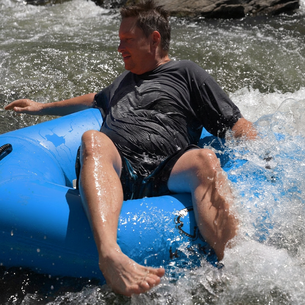 Hardcore River Tube with Durable Triple-Layer PVC, Ergonomic Seven-Sided Design, Intuitive Handles, and C7 Valve Inflation – Ideal for Tubing Adventures