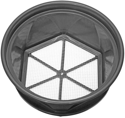 Sluice Fox 13 1/4 inch gold classifier prospecting pan - stainless steel mesh sifting pan fits atop 5 gallon bucket; mealworm strainer and shark tooth sifter