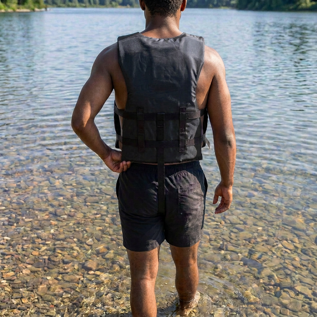 Life jacket paddle vest with Leg Strap; Coast Guard approved Type III PFD flotation device; Jet ski, wakeboard, hardshell kayak vest; Ideal extra PFD for pontoon boat Blue Adult