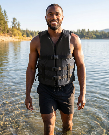Life jacket paddle vest; Coast Guard approved Type III PFD life vest flotation device; Jet ski, wakeboard, hardshell kayak life jacket; Ideal extra life jacket for pontoon boat