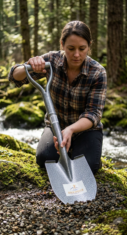 Gold Digger Tools 24" Steel Gold Prospecting Shovel with D-Grip