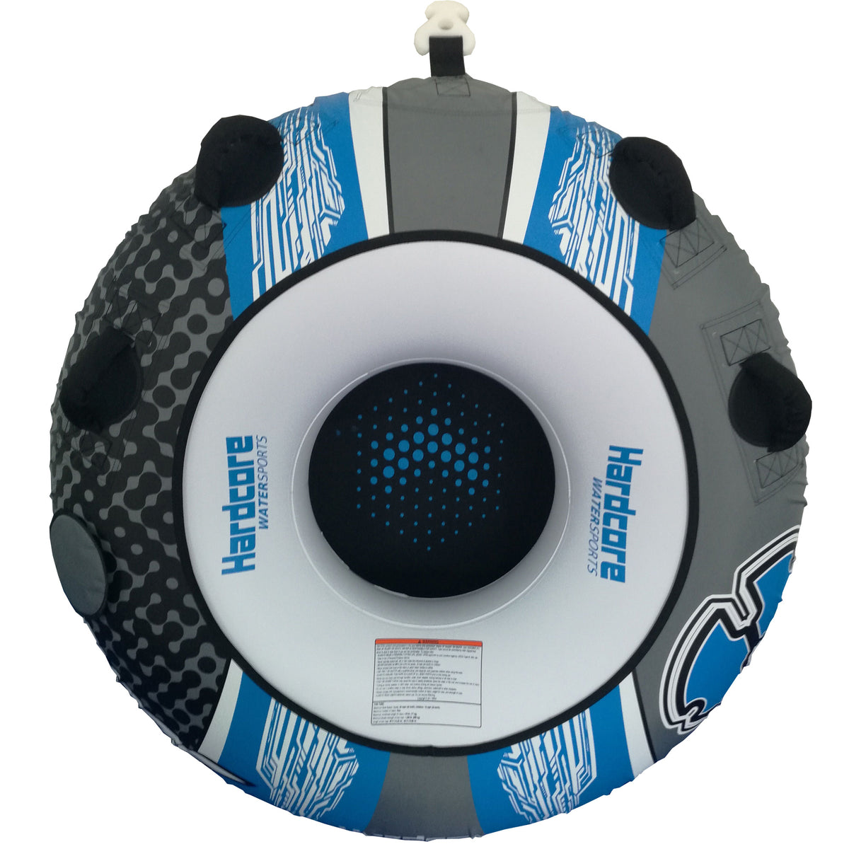 Hardcore Watersports Towable Chaos Tube – 54" Inflatable Water Tube for Single Riders, Heavy-Duty Nylon Cover with 4 Secure Handles and Quick-Connect Tow Hook for Lakes and Oceans