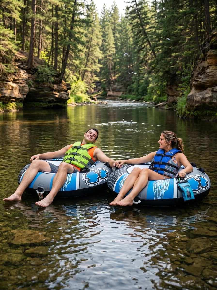 Hardcore Watersports Towable Chaos Tube – 54" Inflatable Water Tube for Single Riders, Heavy-Duty Nylon Cover with 4 Secure Handles and Quick-Connect Tow Hook for Lakes and Oceans