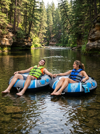 Hardcore Watersports Towable Chaos Tube – 54" Inflatable Water Tube for Single Riders, Heavy-Duty Nylon Cover with 4 Secure Handles and Quick-Connect Tow Hook for Lakes and Oceans
