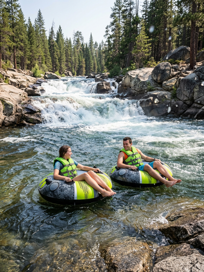 Hardcore Watersports Towable Chaos Tube – 54" Inflatable Water Tube for Single Riders, Heavy-Duty Nylon Cover with 4 Secure Handles and Quick-Connect Tow Hook for Lakes and Oceans